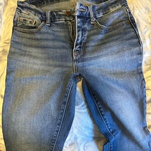 BKE Monroe Slim Thigh Mid Rise Straight Leg Blue Denim Jeans Size 28x30